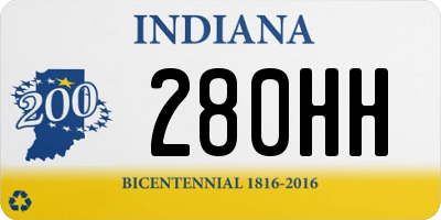 IN license plate 280HH