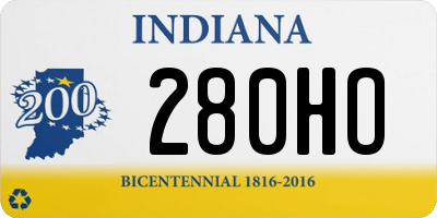 IN license plate 280HO