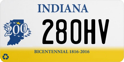 IN license plate 280HV