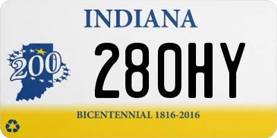 IN license plate 280HY