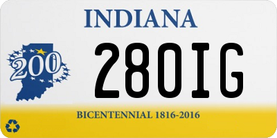 IN license plate 280IG