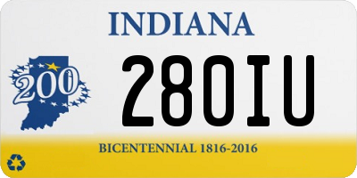 IN license plate 280IU