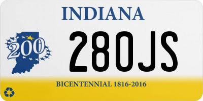 IN license plate 280JS