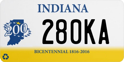 IN license plate 280KA