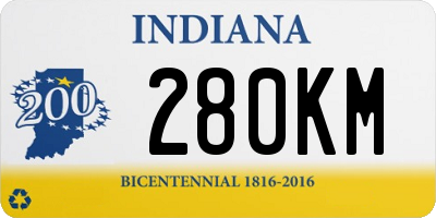 IN license plate 280KM