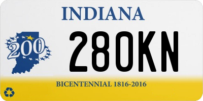 IN license plate 280KN