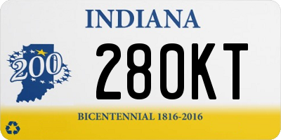 IN license plate 280KT