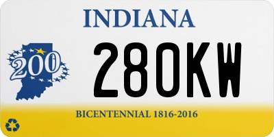 IN license plate 280KW