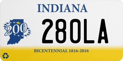 IN license plate 280LA