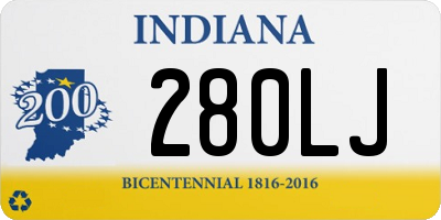 IN license plate 280LJ