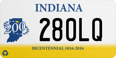 IN license plate 280LQ