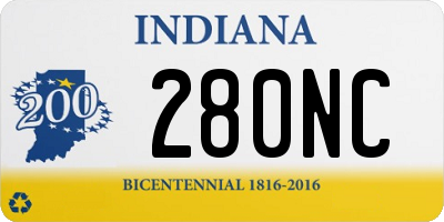 IN license plate 280NC