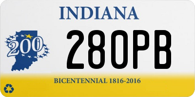 IN license plate 280PB