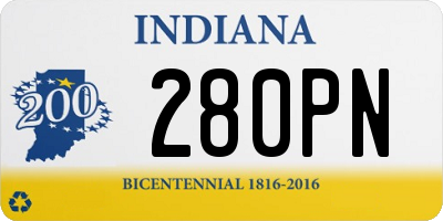 IN license plate 280PN