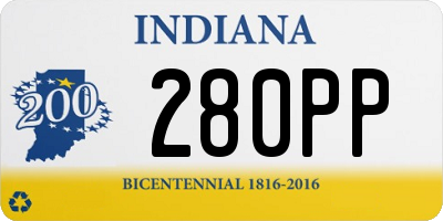 IN license plate 280PP