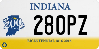 IN license plate 280PZ