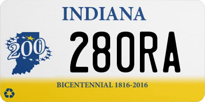 IN license plate 280RA