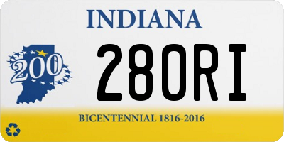 IN license plate 280RI