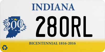 IN license plate 280RL