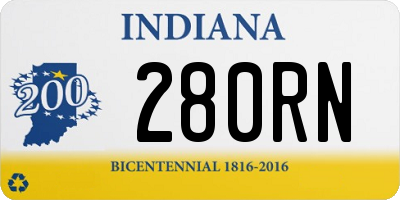 IN license plate 280RN