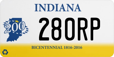 IN license plate 280RP