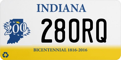 IN license plate 280RQ