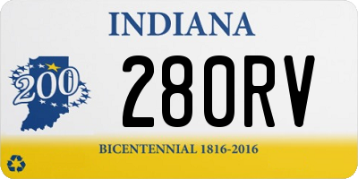 IN license plate 280RV