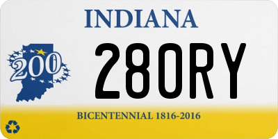 IN license plate 280RY