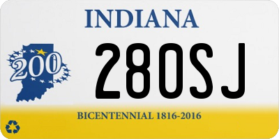 IN license plate 280SJ