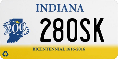 IN license plate 280SK