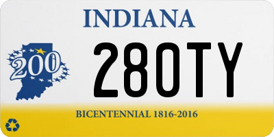 IN license plate 280TY