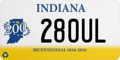 IN license plate 280UL