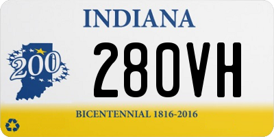 IN license plate 280VH