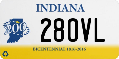 IN license plate 280VL