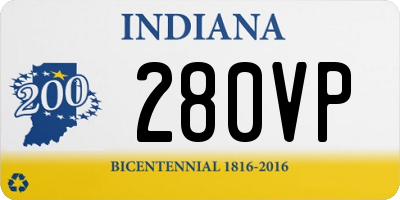 IN license plate 280VP