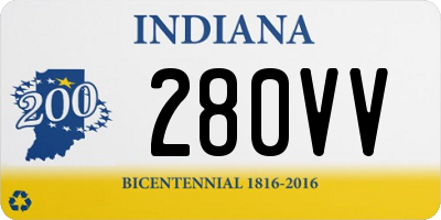 IN license plate 280VV