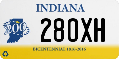 IN license plate 280XH