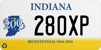 IN license plate 280XP