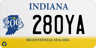 IN license plate 280YA