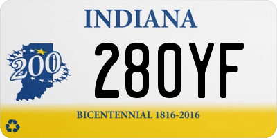 IN license plate 280YF
