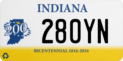 IN license plate 280YN