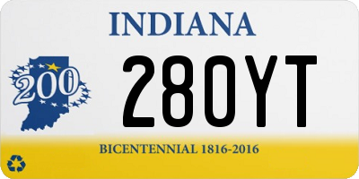 IN license plate 280YT