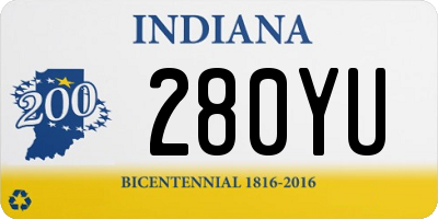 IN license plate 280YU