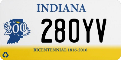 IN license plate 280YV