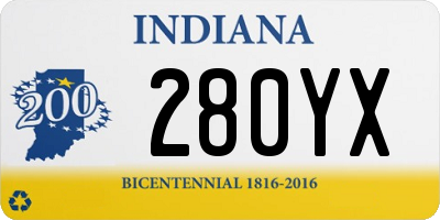 IN license plate 280YX