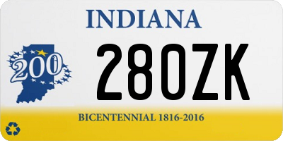 IN license plate 280ZK