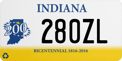 IN license plate 280ZL