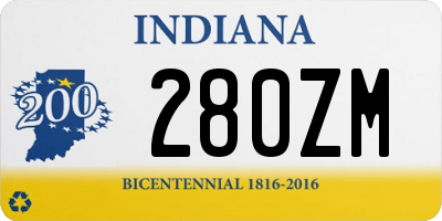 IN license plate 280ZM
