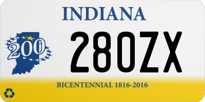 IN license plate 280ZX