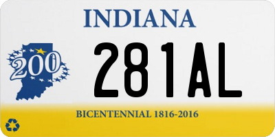 IN license plate 281AL